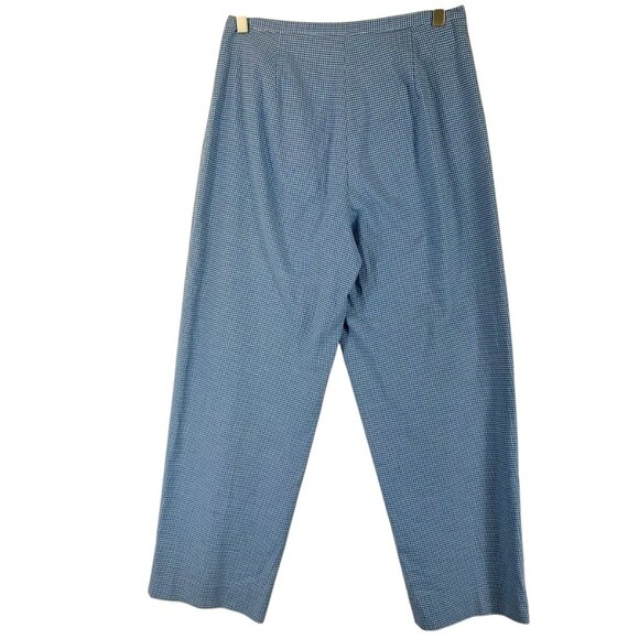 Gingham Blue & white  Check Cropped Picnic PANTS Size 8 petites Talbot - Picture 12 of 16